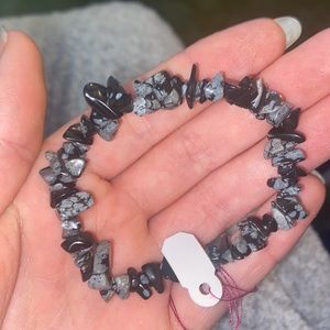 Handmade Snowflake Obsidian bracelet